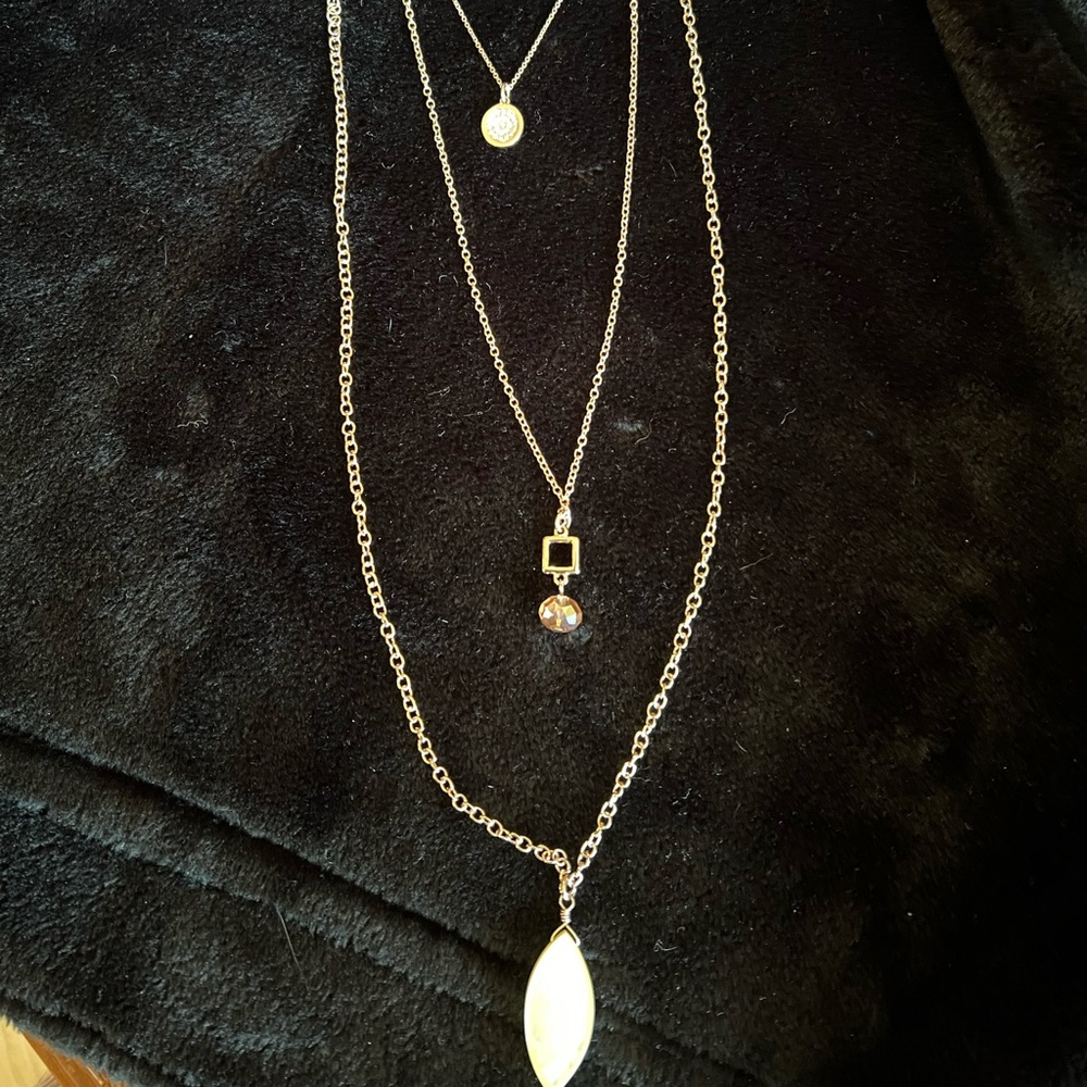 Premier Designs Rose Gold Triple Necklace